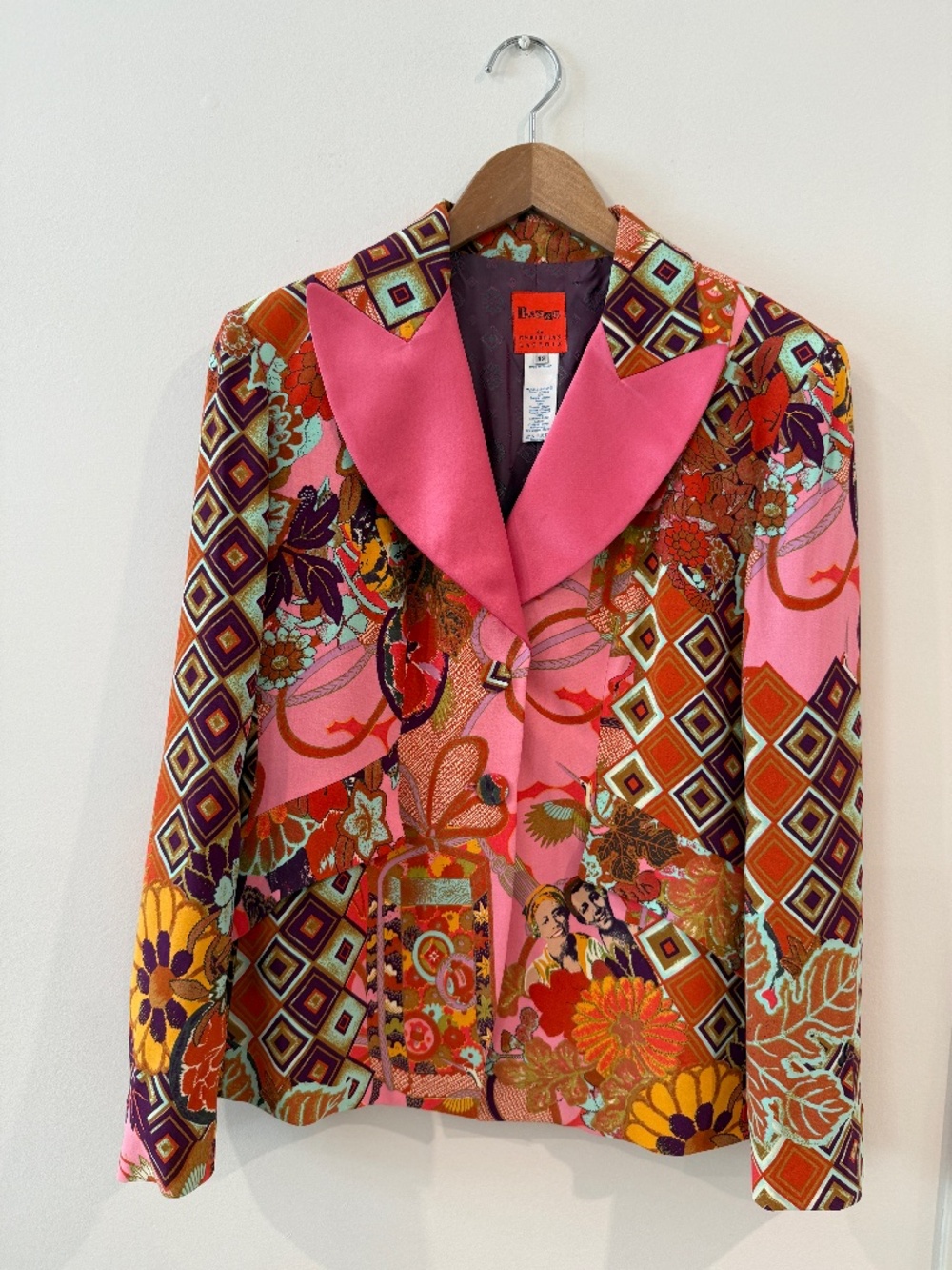 Vintage Bazar by Christian Lacroix colourful blazer jacket, made France, EU 42
